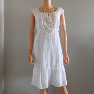 SONOMA White Peasant Country Dress with Lace L XL